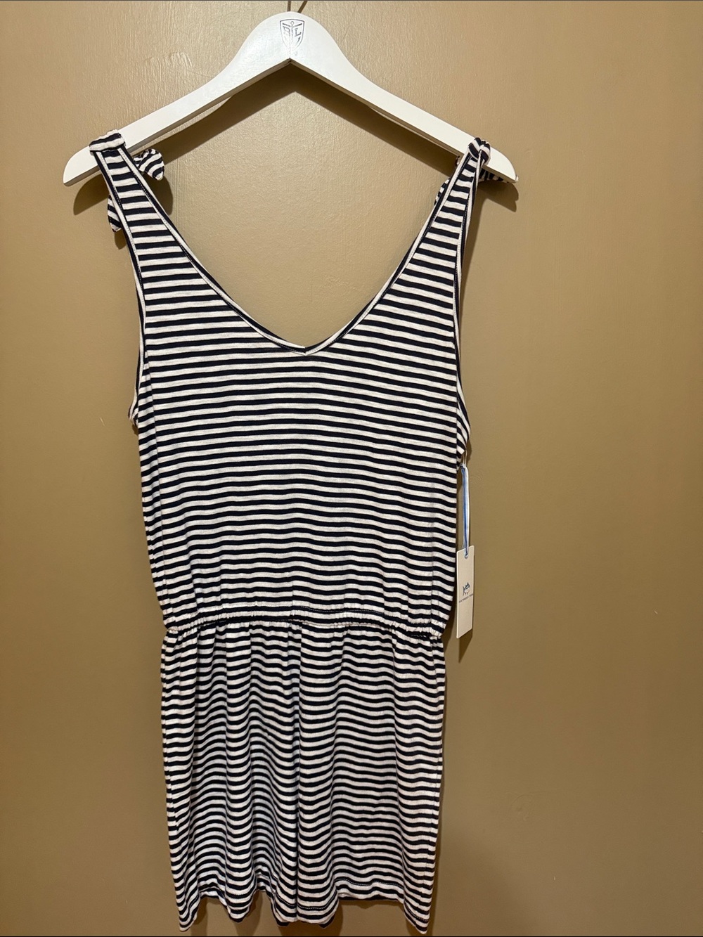 Southern Tide Women’s Striped Sleeveless Romper in Navy and White - 10199